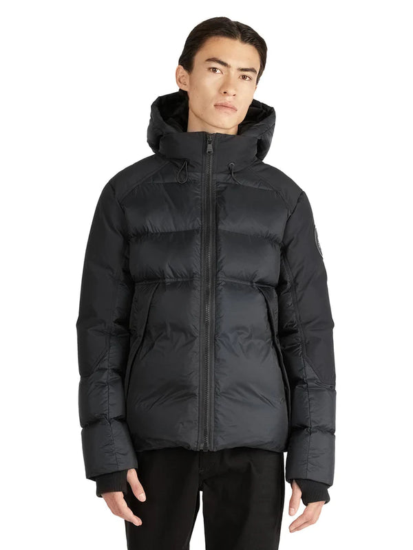 Pajar Mens Griffen Mixed-Media Puffer Jacket with Det Dinner - BLACK