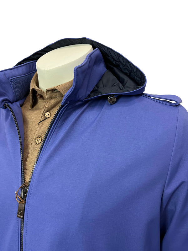 Pal Zileri Men's Zip Hooded Jacket - BLUE