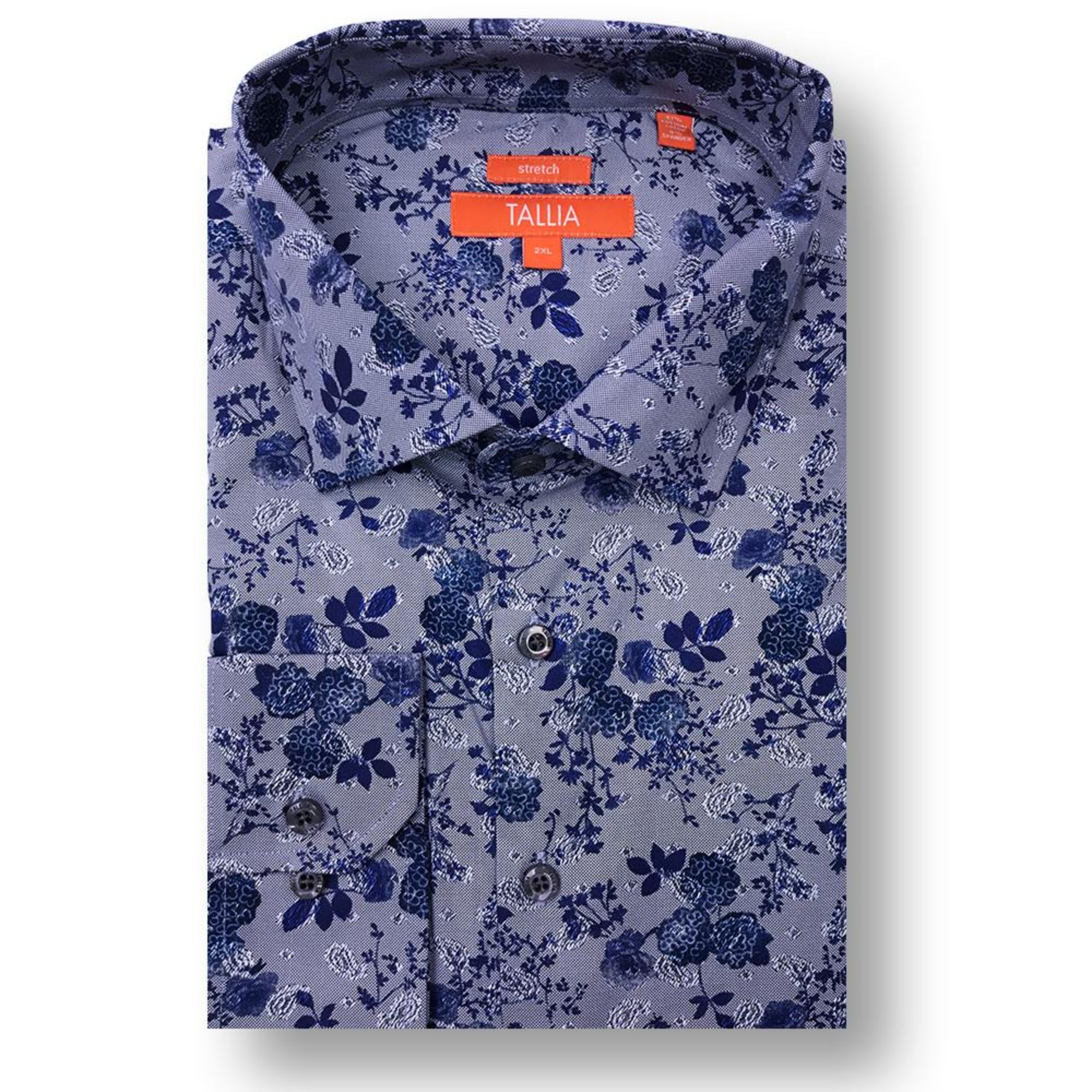 TALLIA BIG AND TALL - MENS FLOWERS - MICRO PAISLEY DRESS SHIRT