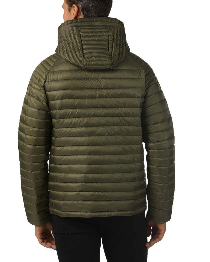 Pajar Mens Walcott Puffer Jacket Lightweight Packable Hooded - MILITARY