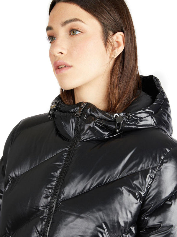 Pajar Womens Nelli Short Quilted Puffer with Fixed Hood - BLACK