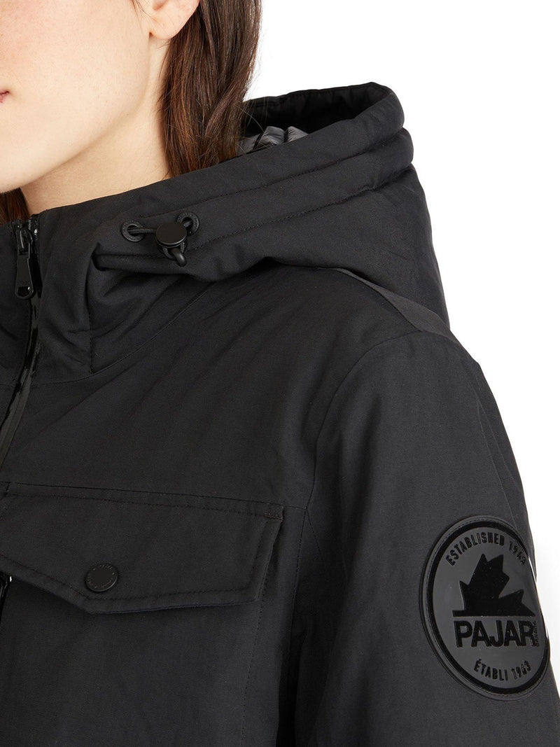 Pajar Womens Gabbi Belted Ski Jacket with Fixed Hood - BLACK