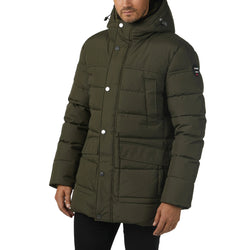 Pajar Mens Teller Quilted Parka with Fixed and Det Hood - MILITARY