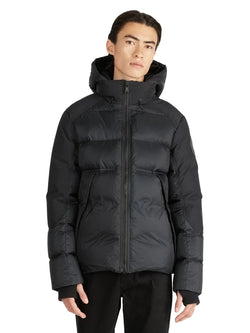 Pajar Mens Griffen Mixed-Media Puffer Jacket with Det Dinner - BLACK