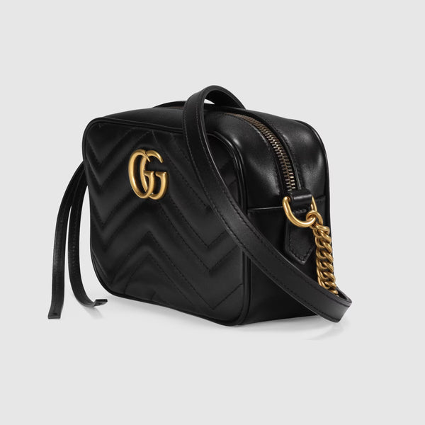 GUCCI GG Marmont Mini Shoulder Bag - BLACK/GOLD