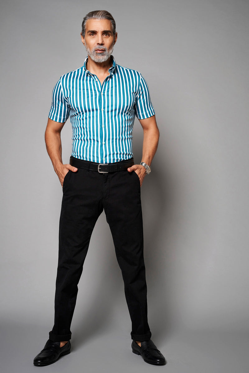 Desoto Men's Luxury Short Sleeve Button-Down Shirt