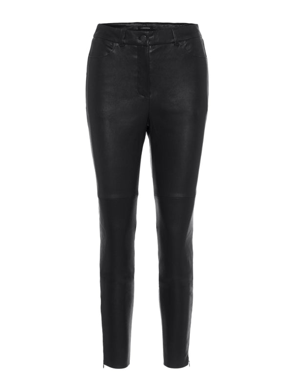 J.Lindeberg Womens Kath Comfort Lined Leather Pant - BLACK
