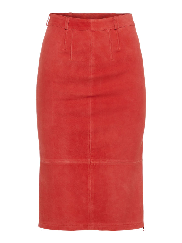J.Lindeberg Womens Dixon Stretch Suede Skirt - RACING RED