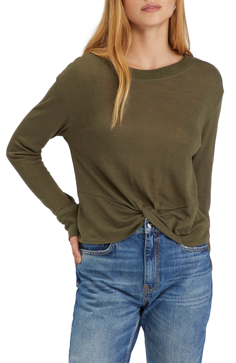 Sanctuary Women's Knotted Tee - OUTDOOR GREEN