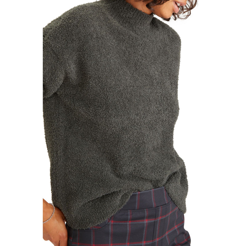 Sanctuary Women's Plush Mock Neck Sweater - FOREST