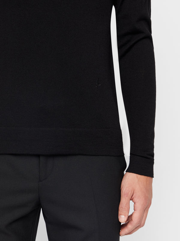 J.Lindeberg Mens Newman Perfect Merino Sweater - BLACK