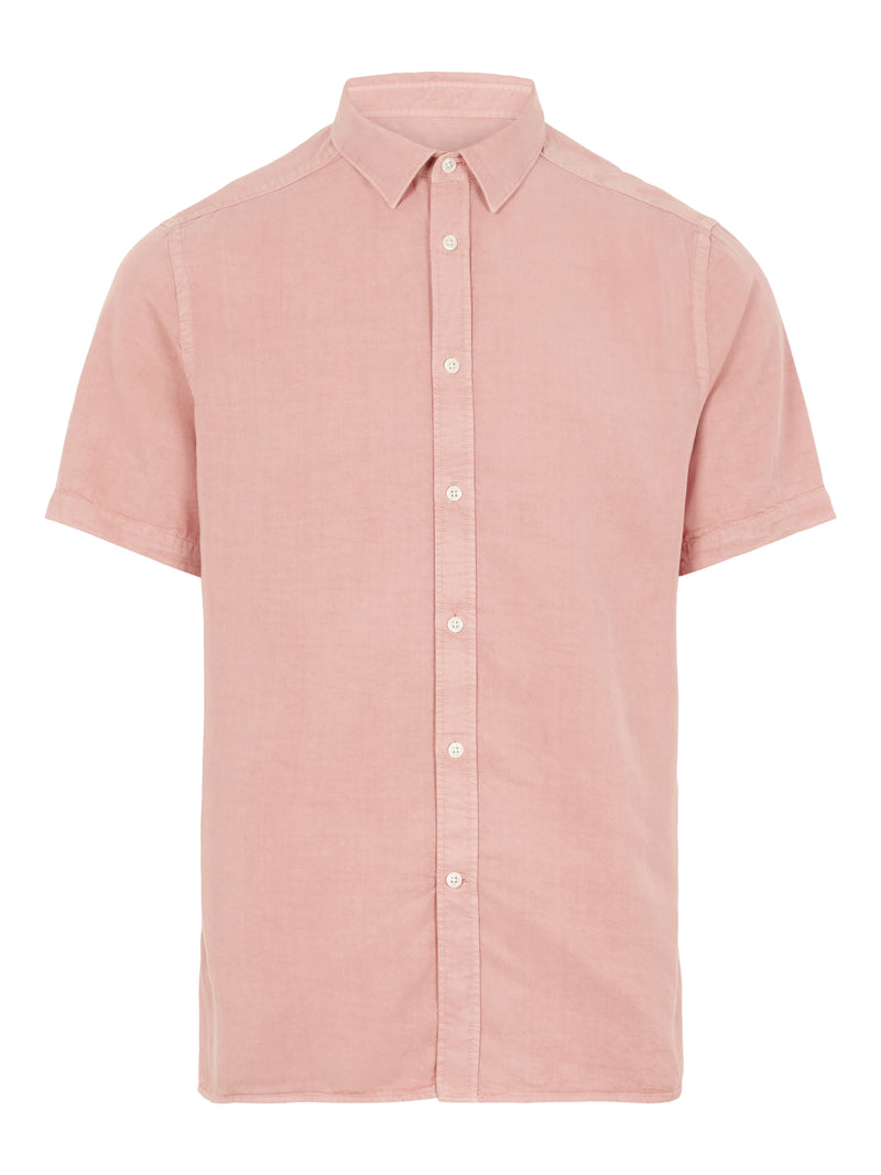 J.Lindeberg Mens Comfort Tencel Short Sleeves Regular Shirt - ROSE COPPAR