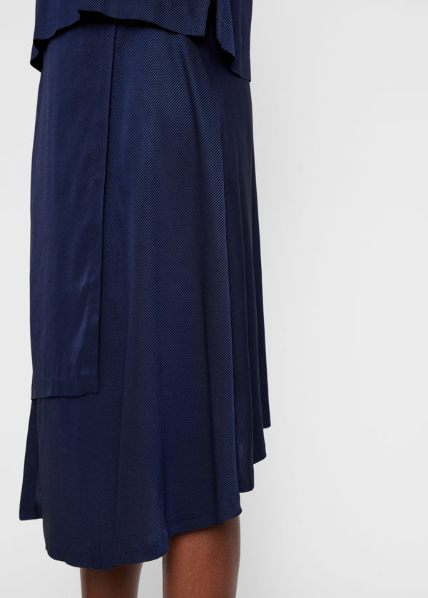 J.Lindeberg Womens Lizzy Wrap-Two-tone Twill Skirt - JL NAVY