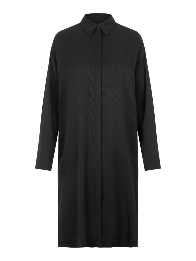 J.Lindeberg Womens Georgia Midi Shirt Dress - BLACK
