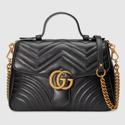 GUCCI GG Marmont Small Top Handle Bag - BLACK