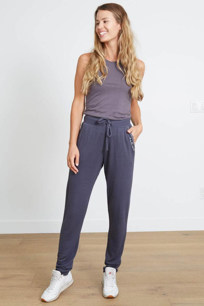 good hYOUman Women's Beauty Ruched Sweatpant - INDIA INK
