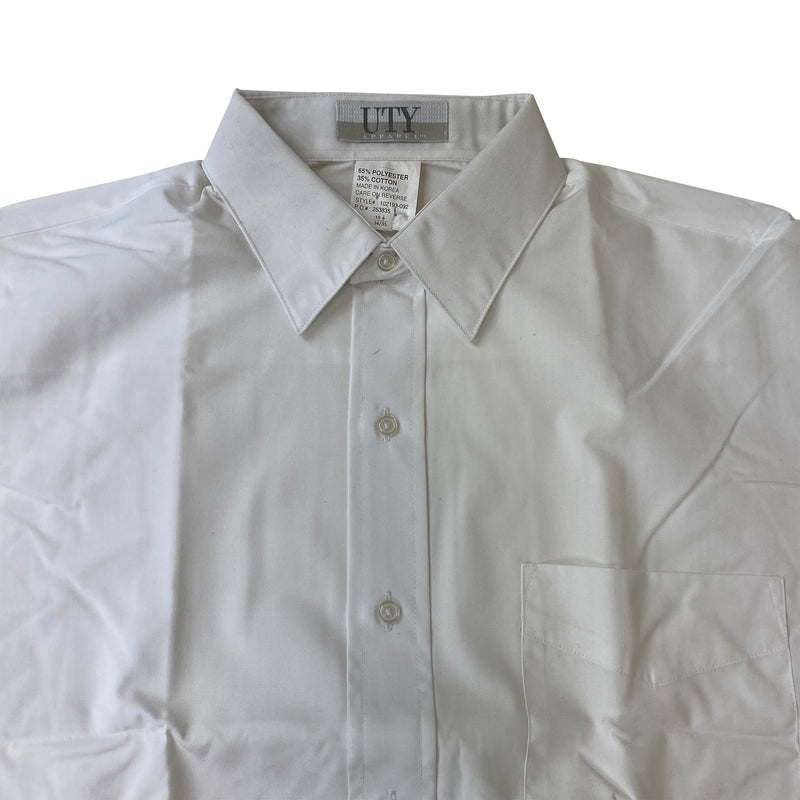UTY Mens Button Down Long Sleeve Polo - WHITE