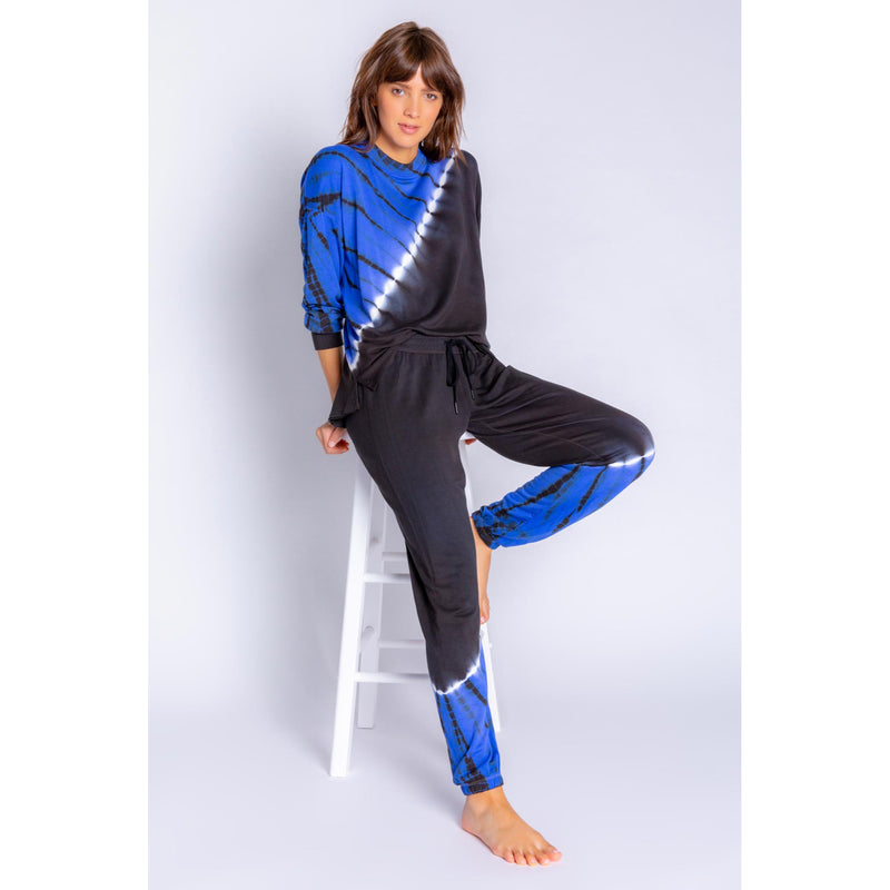 PJ Salvage Women's Slounge Tie Dye Top - COBALT
