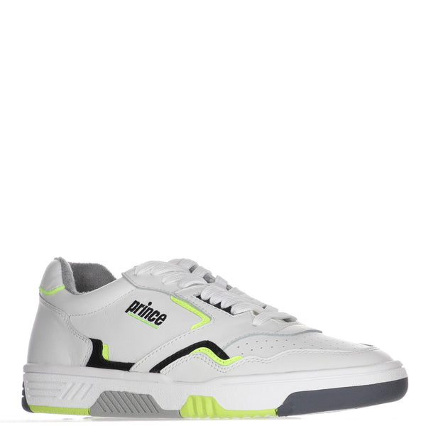 Prince Mens FST838 Heritage Sneaker - WHITE/NEON LIME