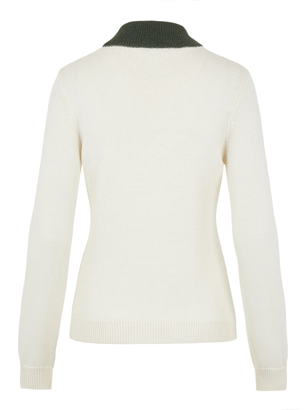 J.Lindeberg Womens Anna Knitted Coolmax Sweater - THYME GREEN