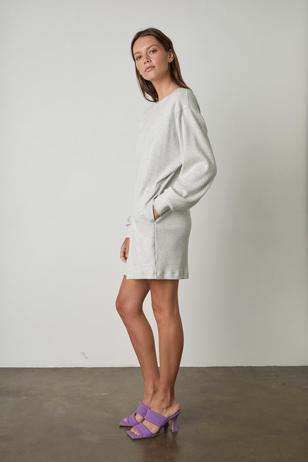 Velvet Women's Lux Rib Sweater Dress - ASH