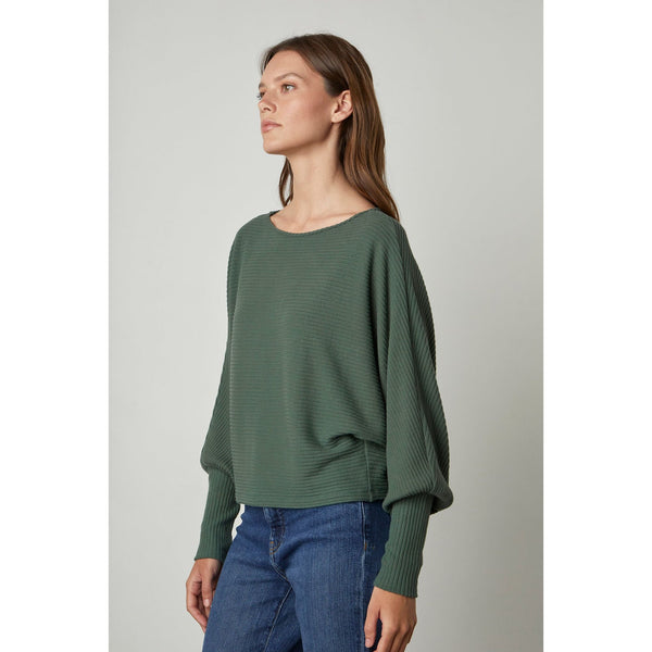 Velvet Women's Lux Rib Long Sleeve Sweater - CYPRESS