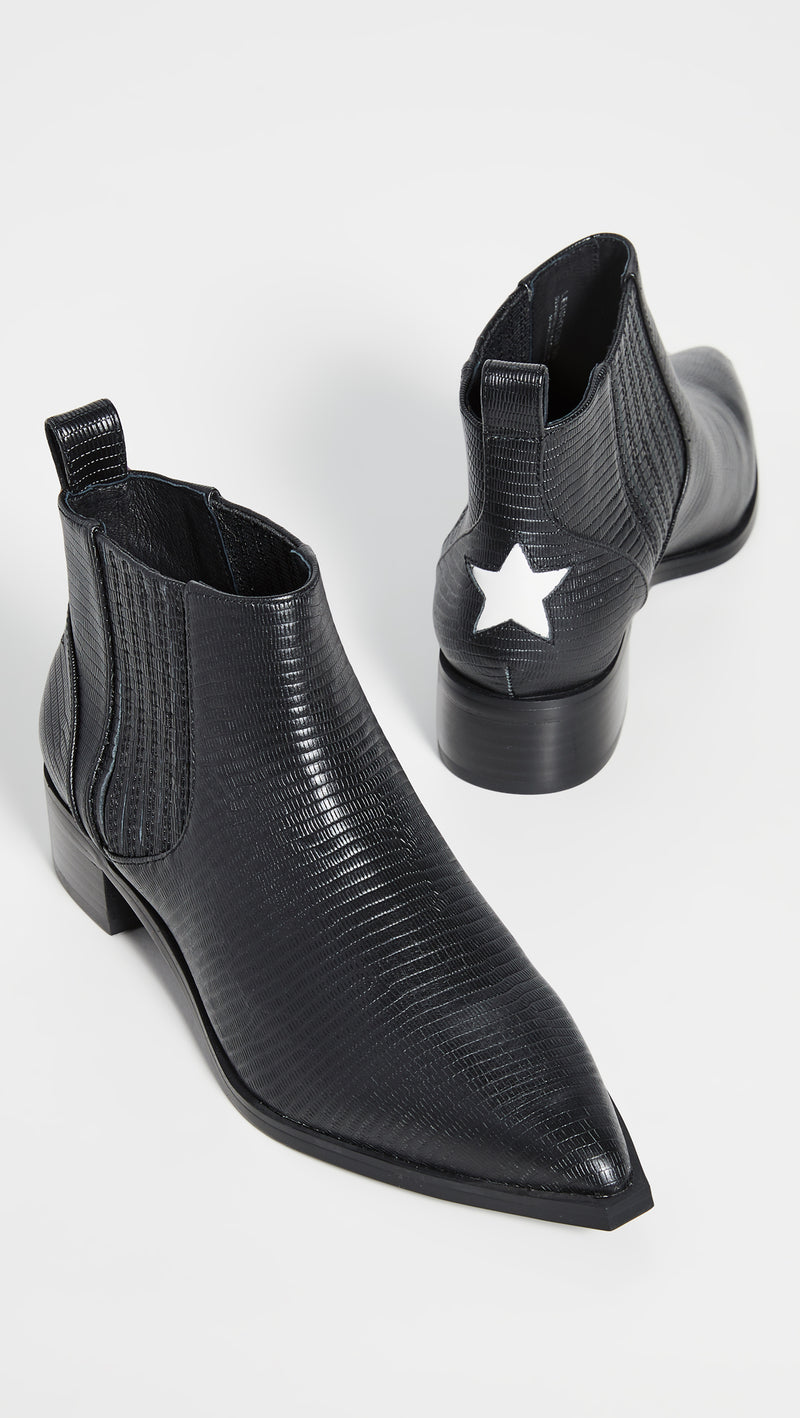 Senso Women's Leighton Lizard Print Leather Boot - BLACK